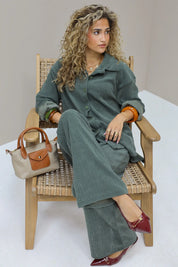 Logo Print Broek Groen