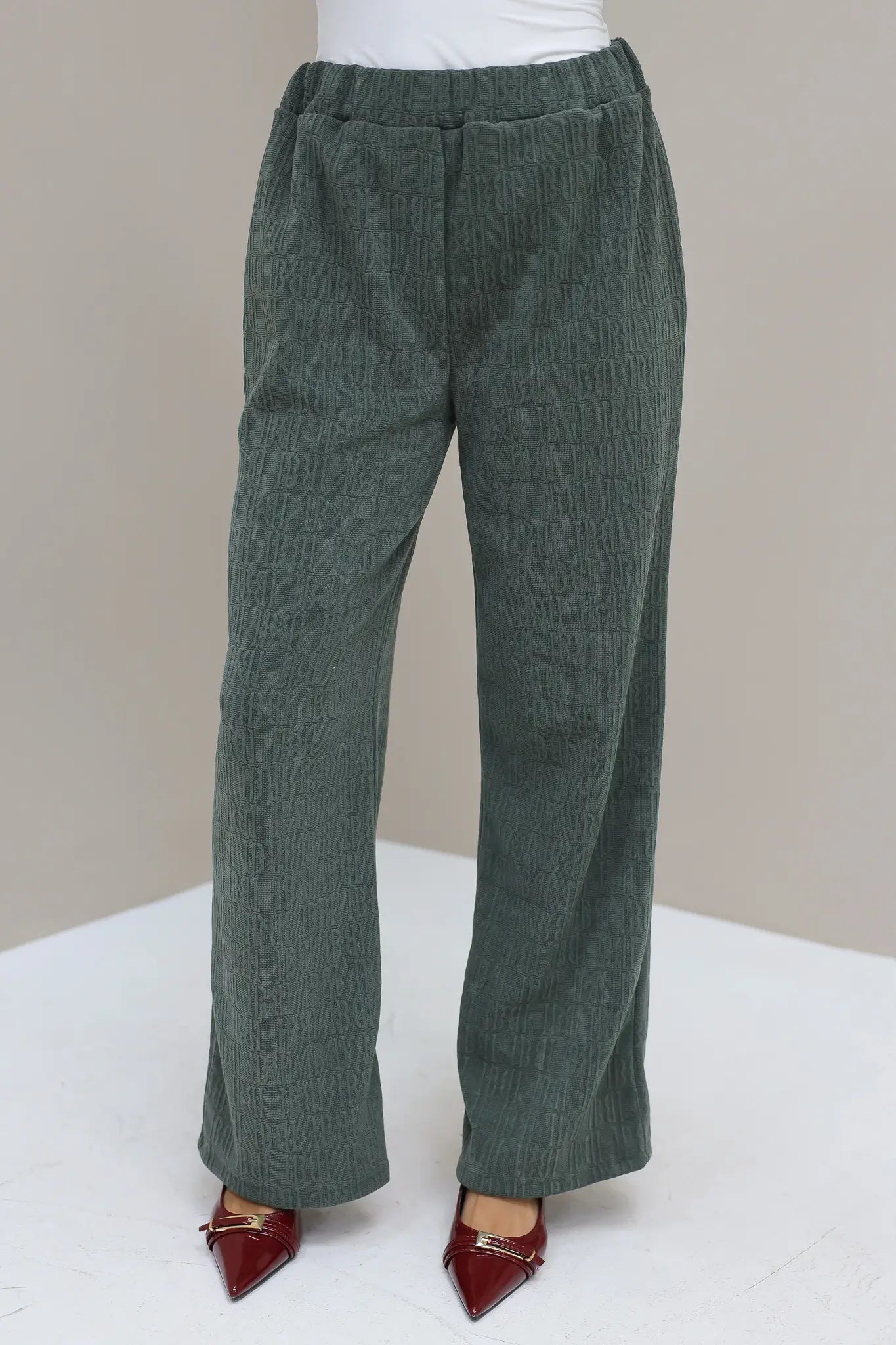 Logo Print Broek Groen