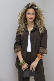 Logo Print Blouse Bruin