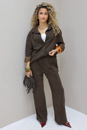 Tas Suede Franjes Mini Donker Bruin