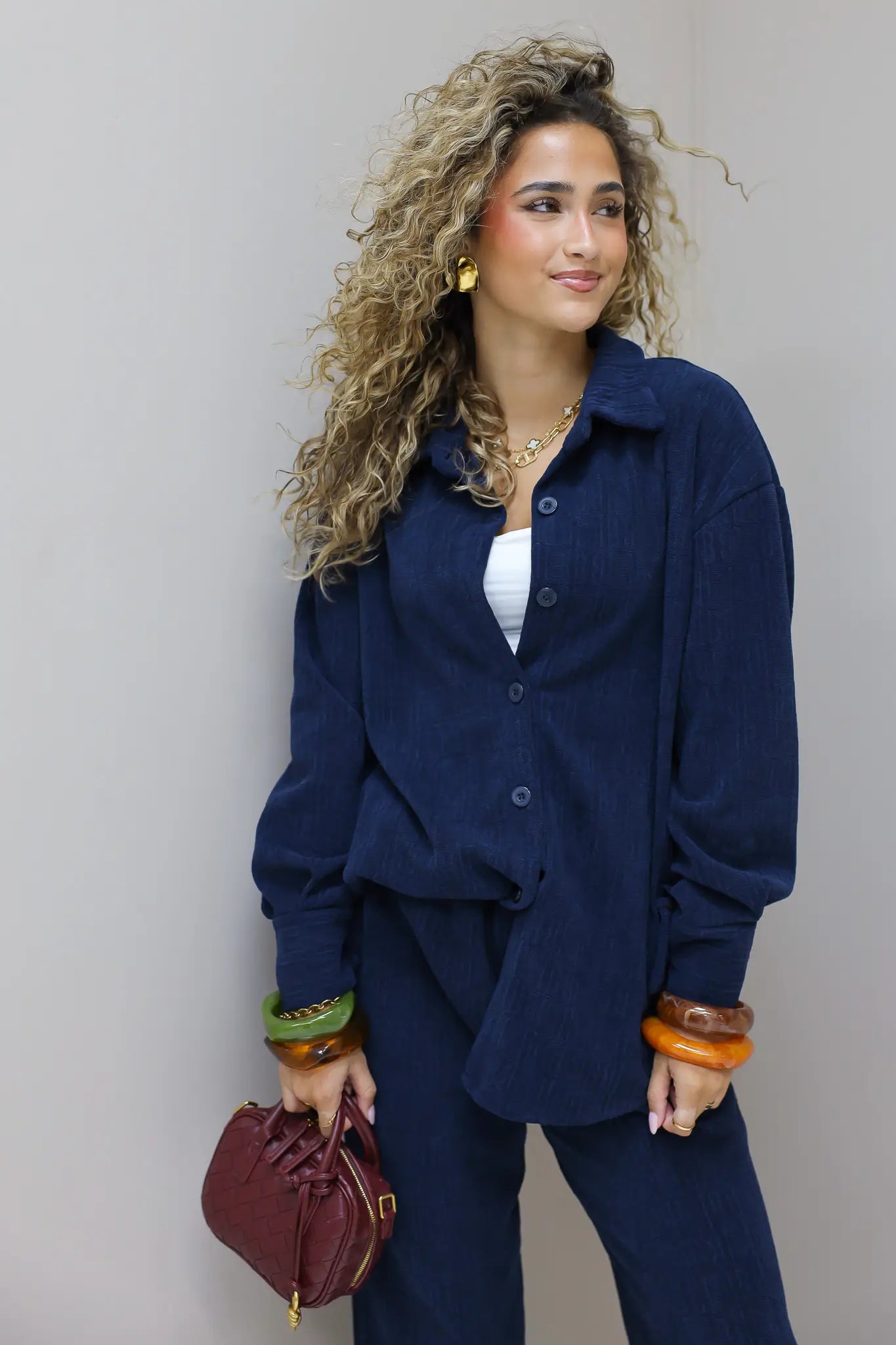 Logo Print Blouse Blauw