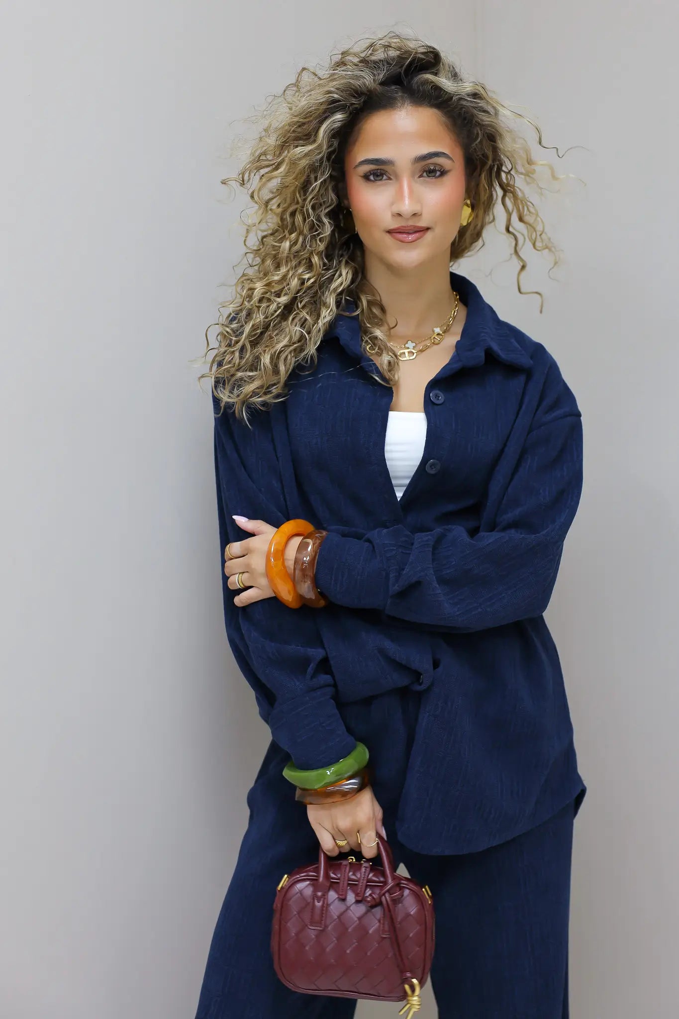 Logo Print Blouse Blauw