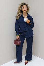 Logo Print Broek Blauw