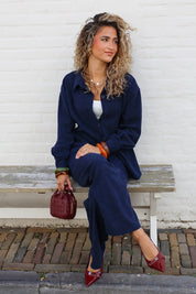 Logo Print Blouse Blauw