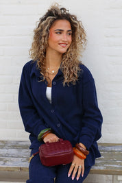 Logo Print Blouse Blauw