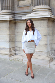 Rok Kralen Detail Beige