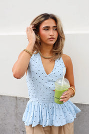 Halter Top Polka Dot Blauw