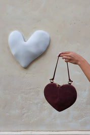 Leren Tas Hartje Bordeaux