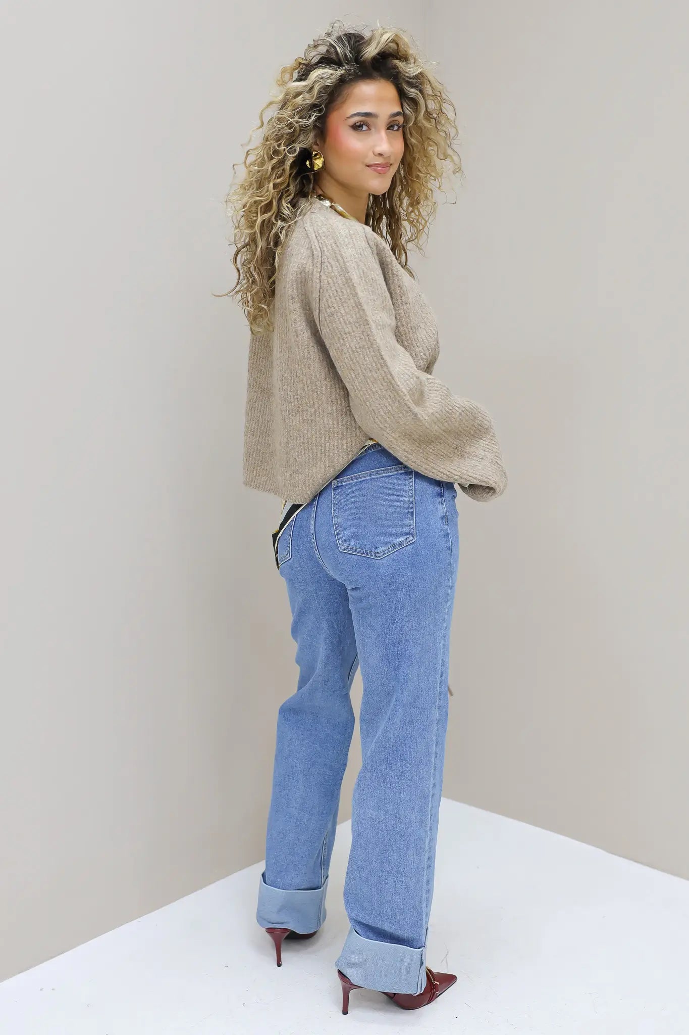 Turn Up Straight Jeans Redial 3222 Blauw