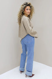 Turn Up Straight Jeans Redial 3222 Blauw