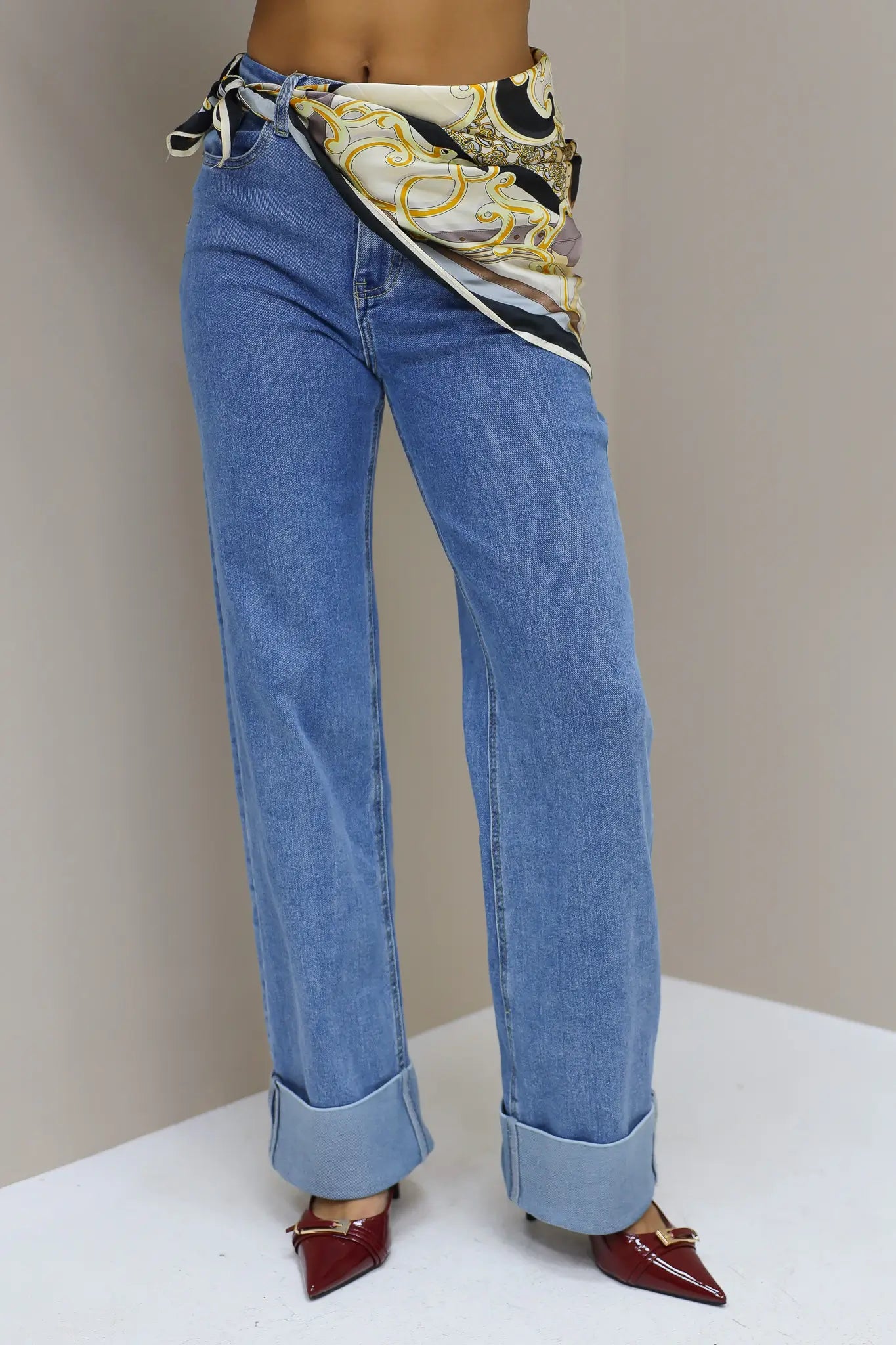 Turn Up Straight Jeans Redial 3222 Blauw
