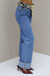 Turn Up Straight Jeans Redial 3222 Blauw