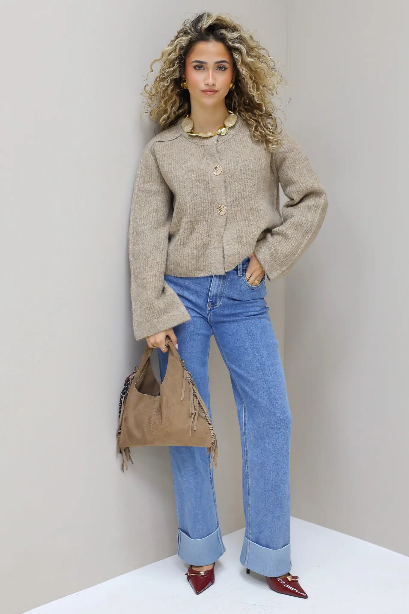 Turn Up Straight Jeans Redial 3222 Blauw