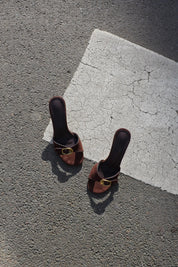 Muiltjes Gesp Hak Suède Bruin