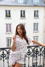 Pyjama Set Hartjes Wit