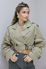 Trench Coat Kort Khaki