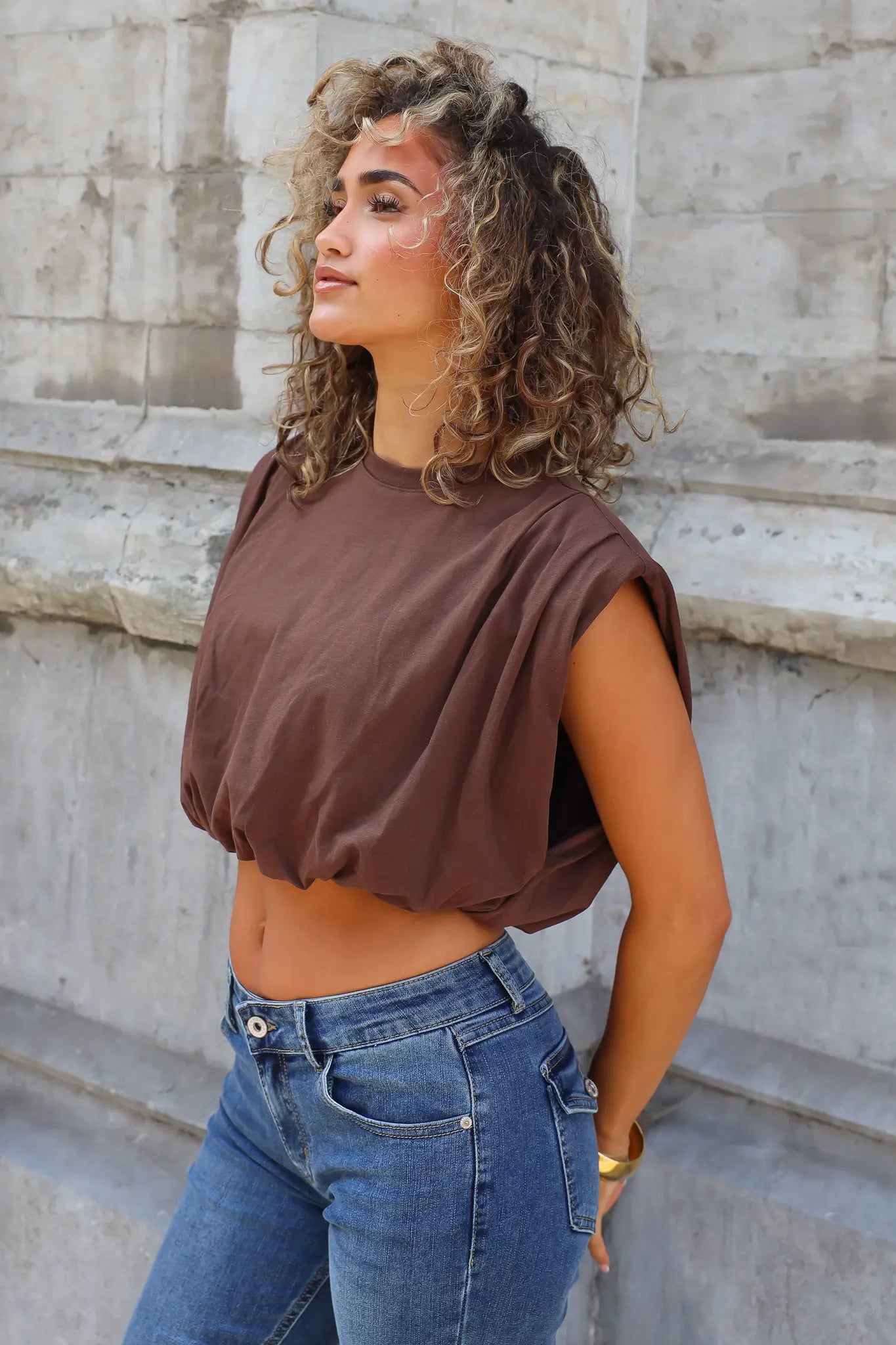 Top Ballon Cropped Fit Bruin