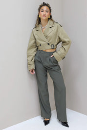 Trench Coat Kort Khaki