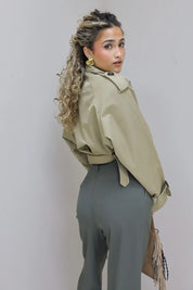 Trench Coat Kort Khaki