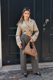 Trench Coat Kort Khaki