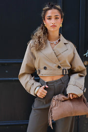 Trench Coat Kort Khaki