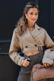 Trench Coat Kort Khaki