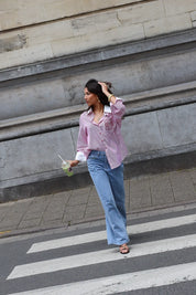 Blouse Gestreept Logo Rood