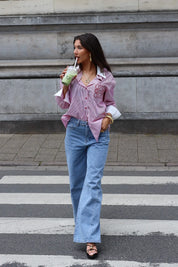 Blouse Gestreept Logo Rood