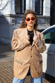 Atelier Series Reworked Blazer Rib Stof Camel