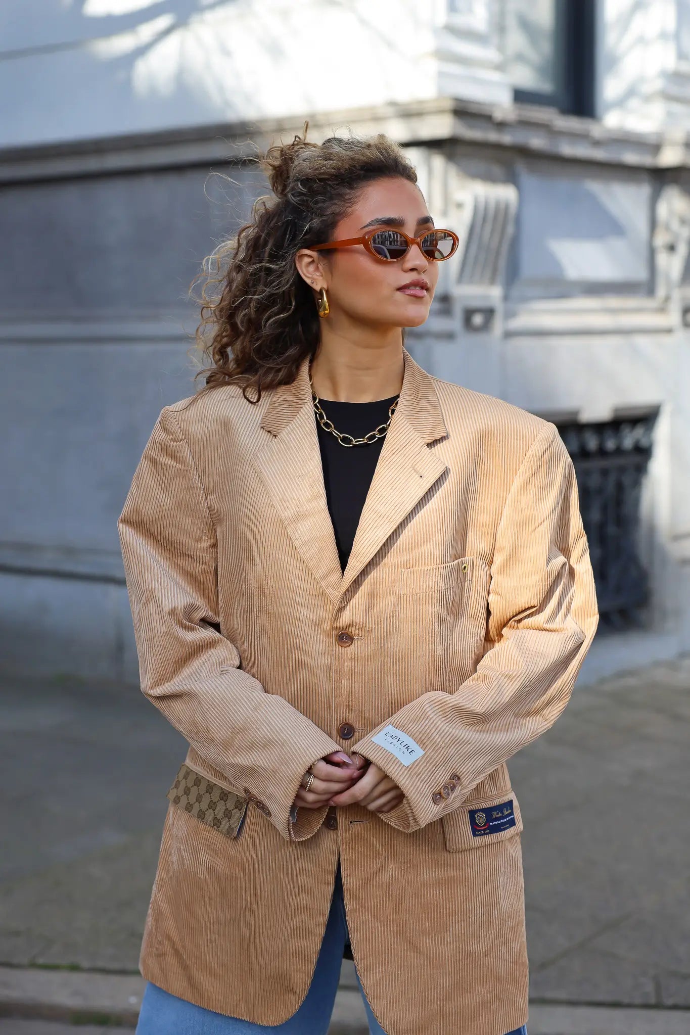 Atelier Series Reworked Blazer Rib Stof Camel