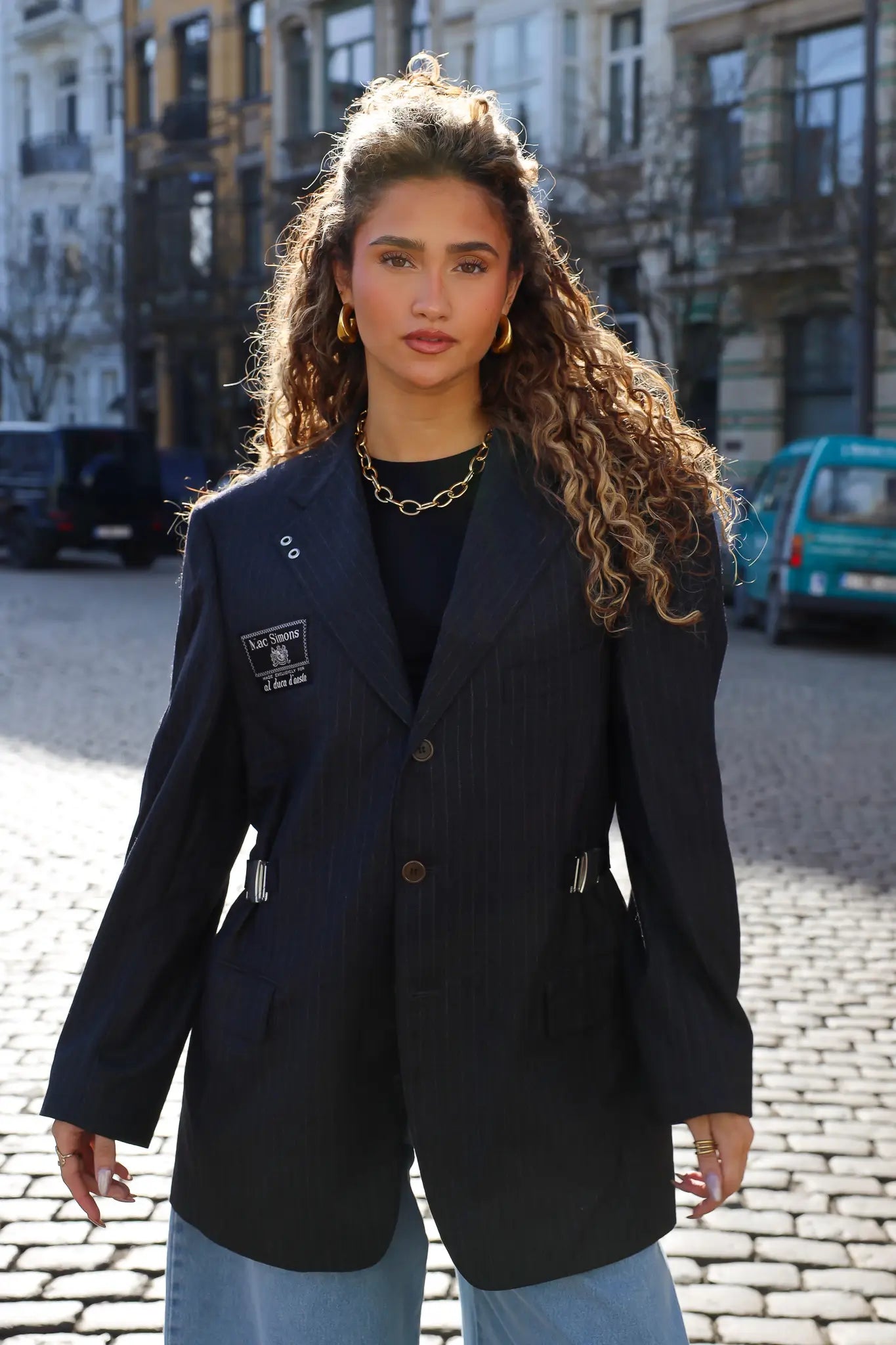 Atelier Series Reworked Blazer Gestreept Grijs