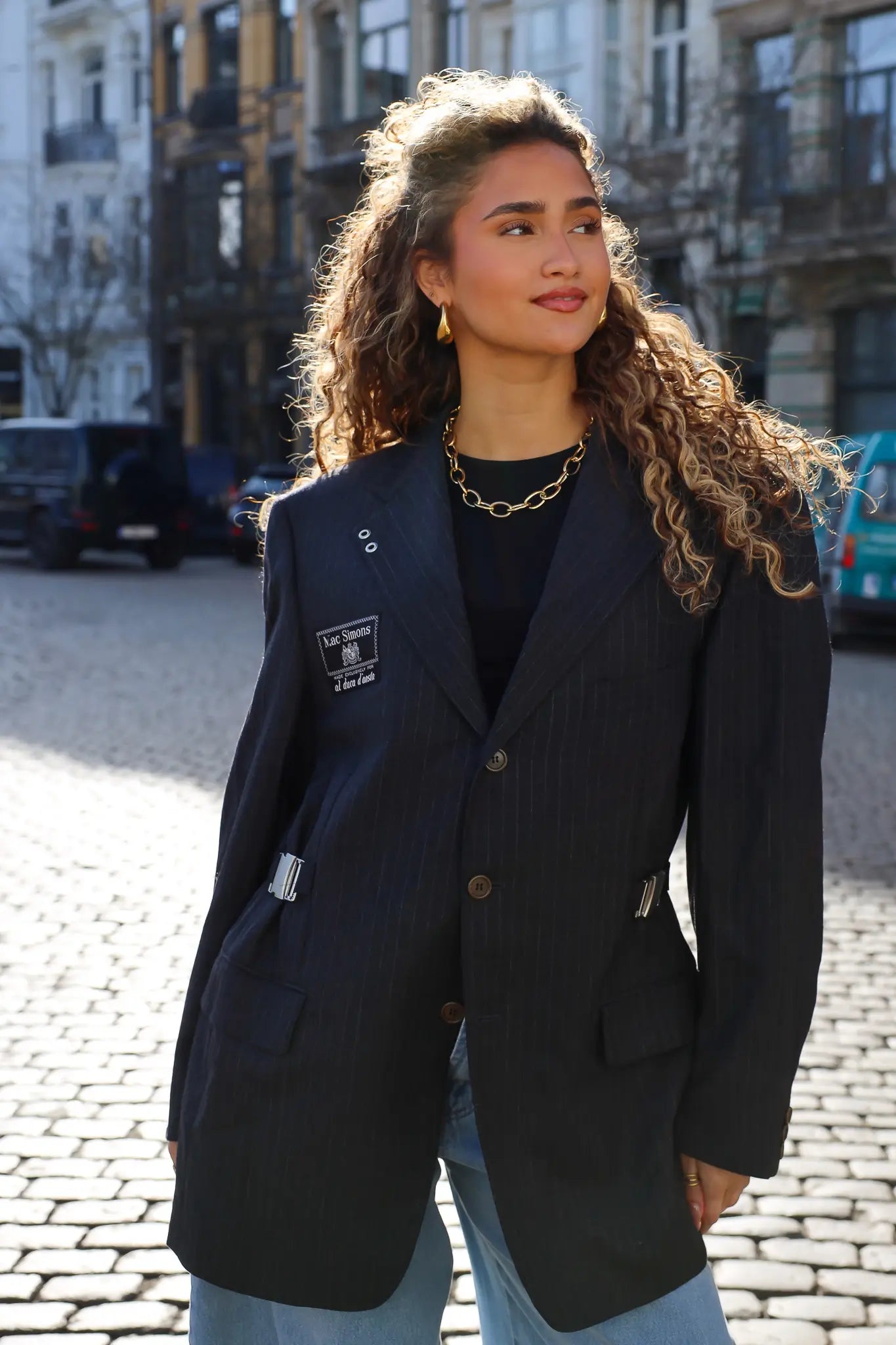 Atelier Series Reworked Blazer Gestreept Grijs