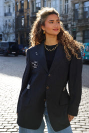 Atelier Series Reworked Blazer Gestreept Grijs