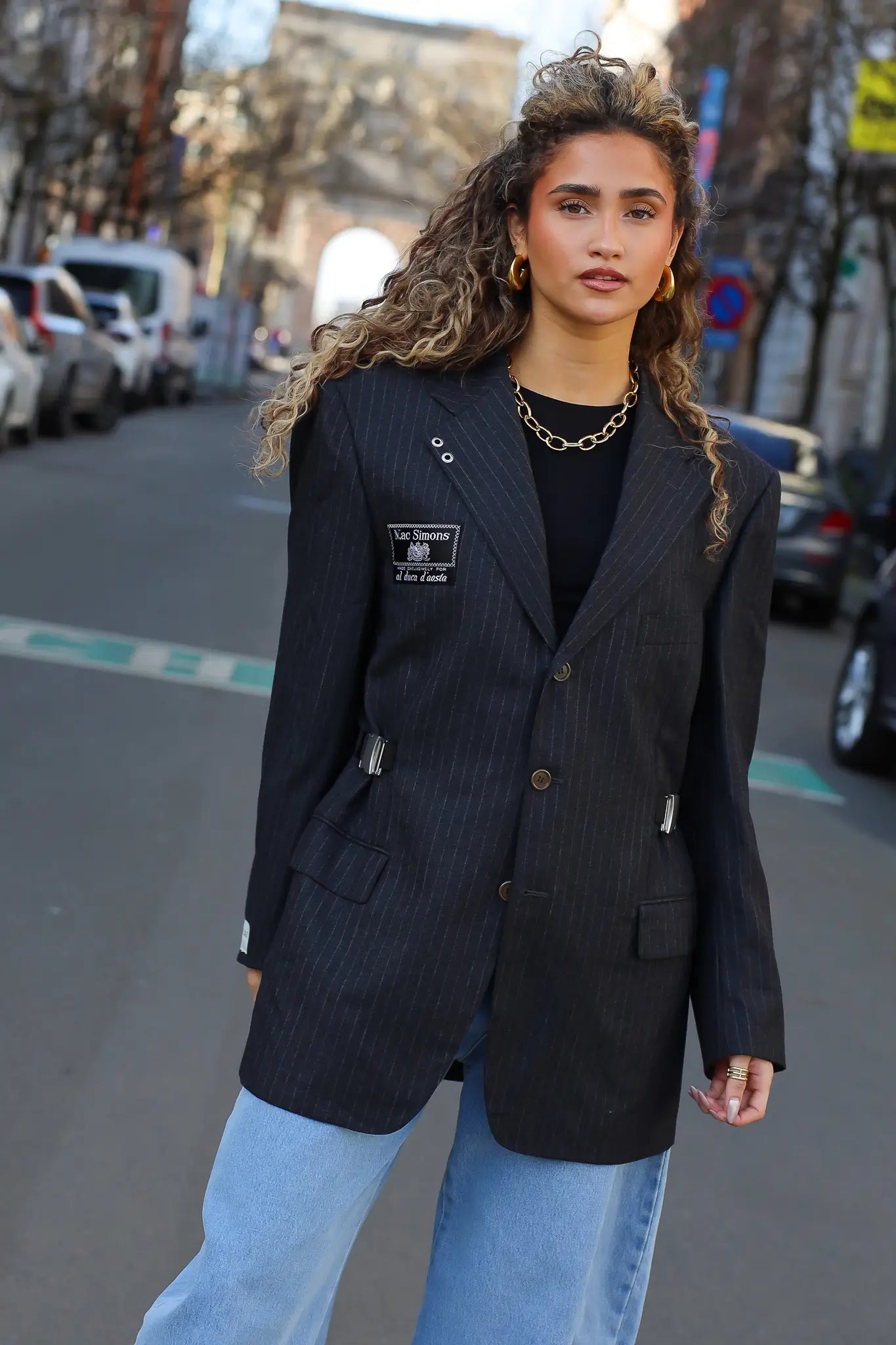 Atelier Series Reworked Blazer Gestreept Grijs