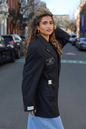 Atelier Series Reworked Blazer Gestreept Grijs