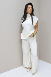 Broek Gebreid Crème