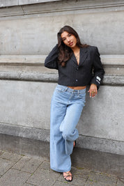 Atelier Series Reworked Blazer Cropped Zwart