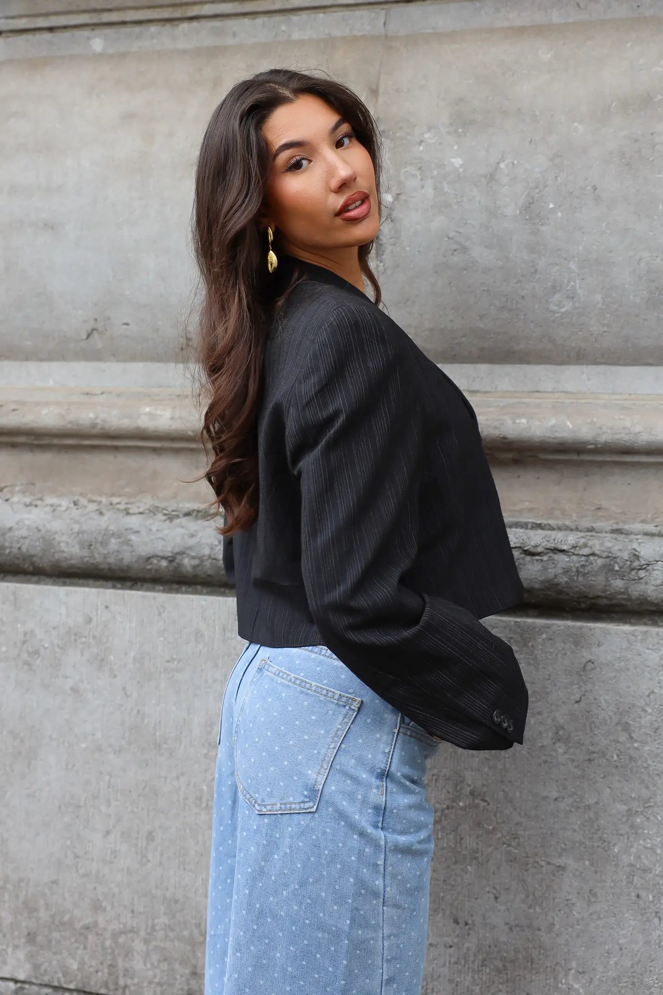 Atelier Series Reworked Blazer Cropped Zwart