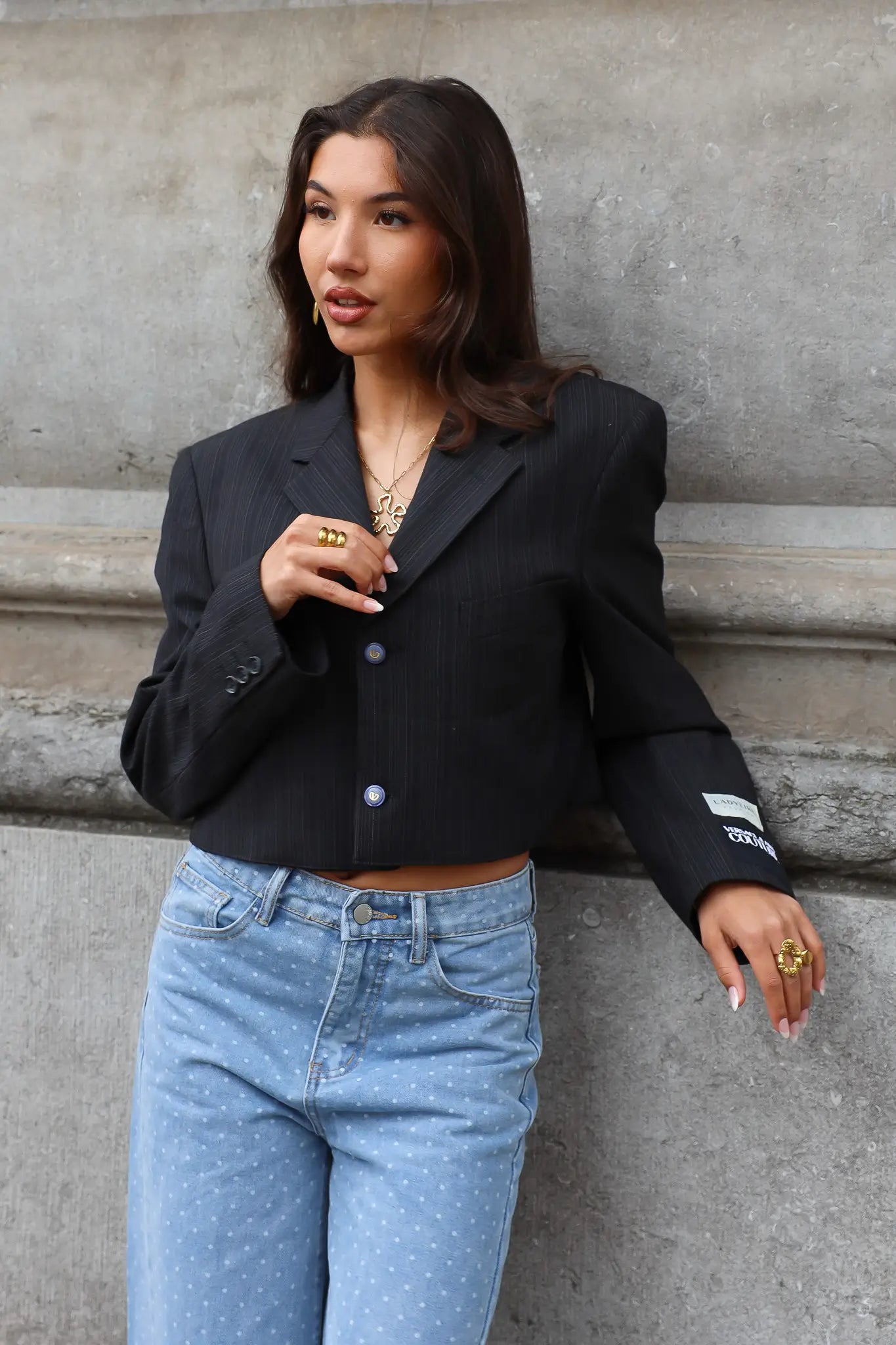 Atelier Series Reworked Blazer Cropped Zwart