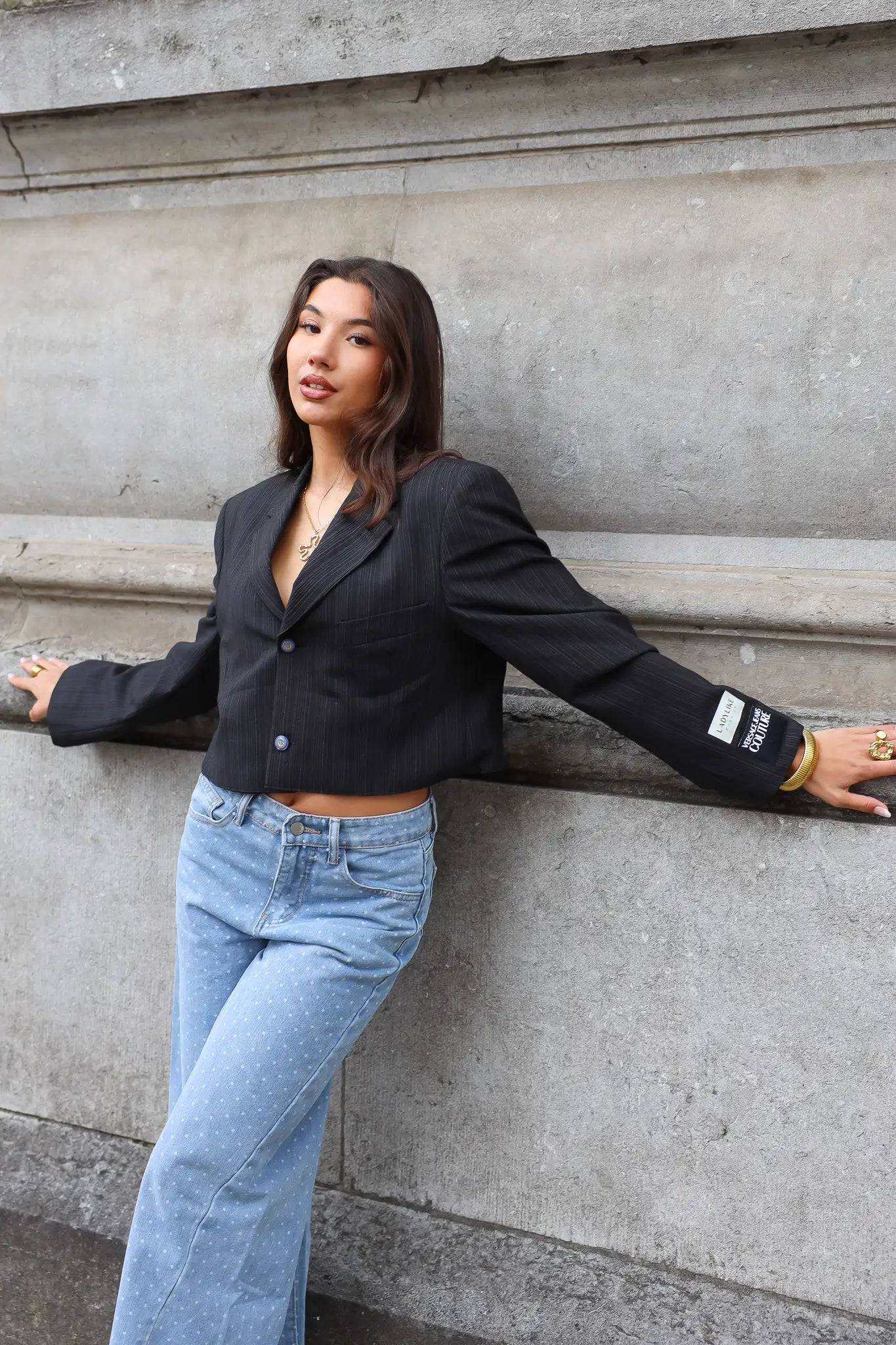 Atelier Series Reworked Blazer Cropped Zwart