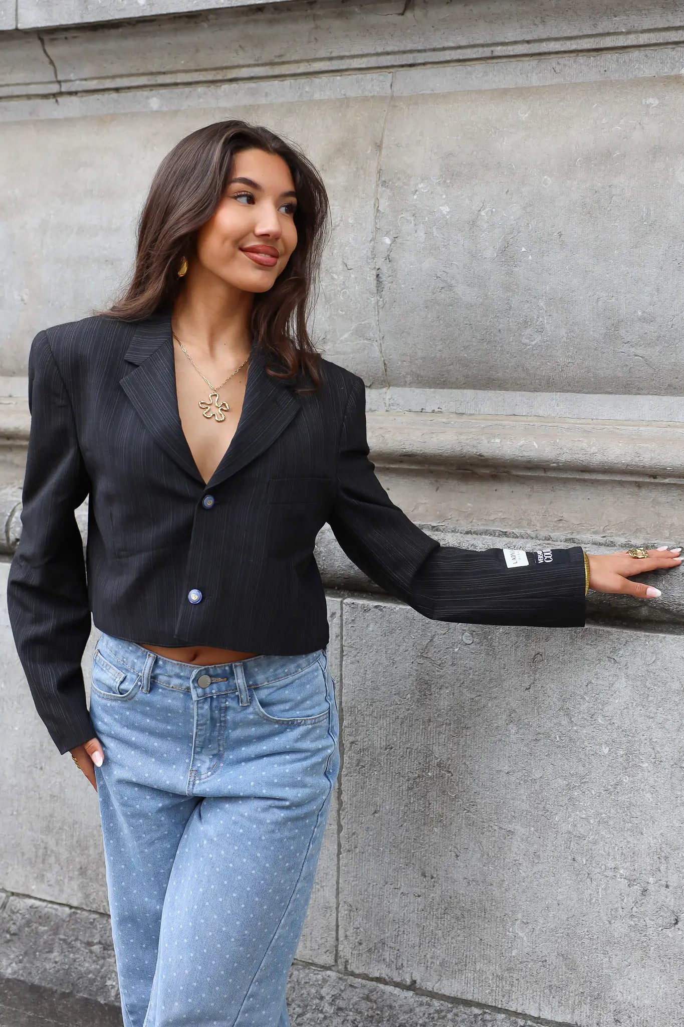 Atelier Series Reworked Blazer Cropped Zwart