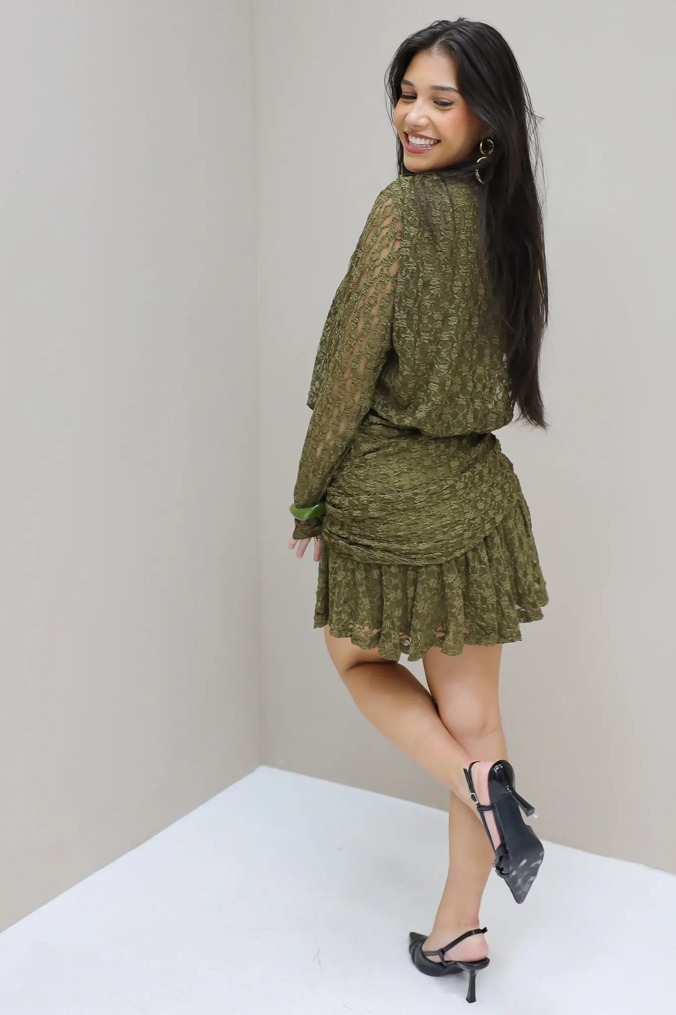 Jurk Lange Mouwen Groen