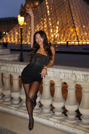 Bandeau Jurk Strass Zwart