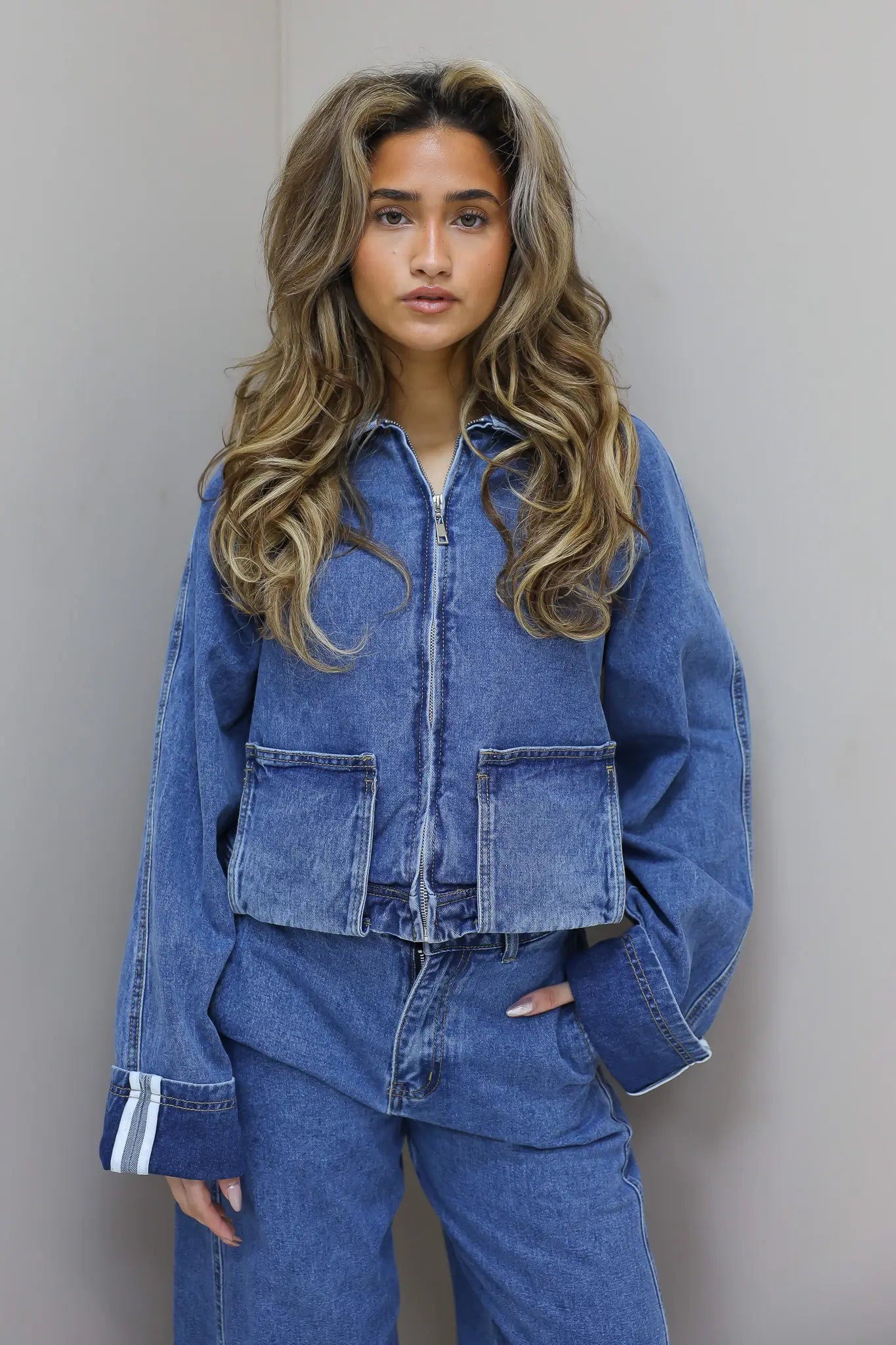 Spijkerjas Omslag Detail Blauw