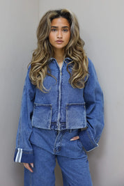 Spijkerjas Omslag Detail Blauw