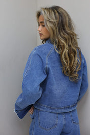 Spijkerjas Omslag Detail Blauw