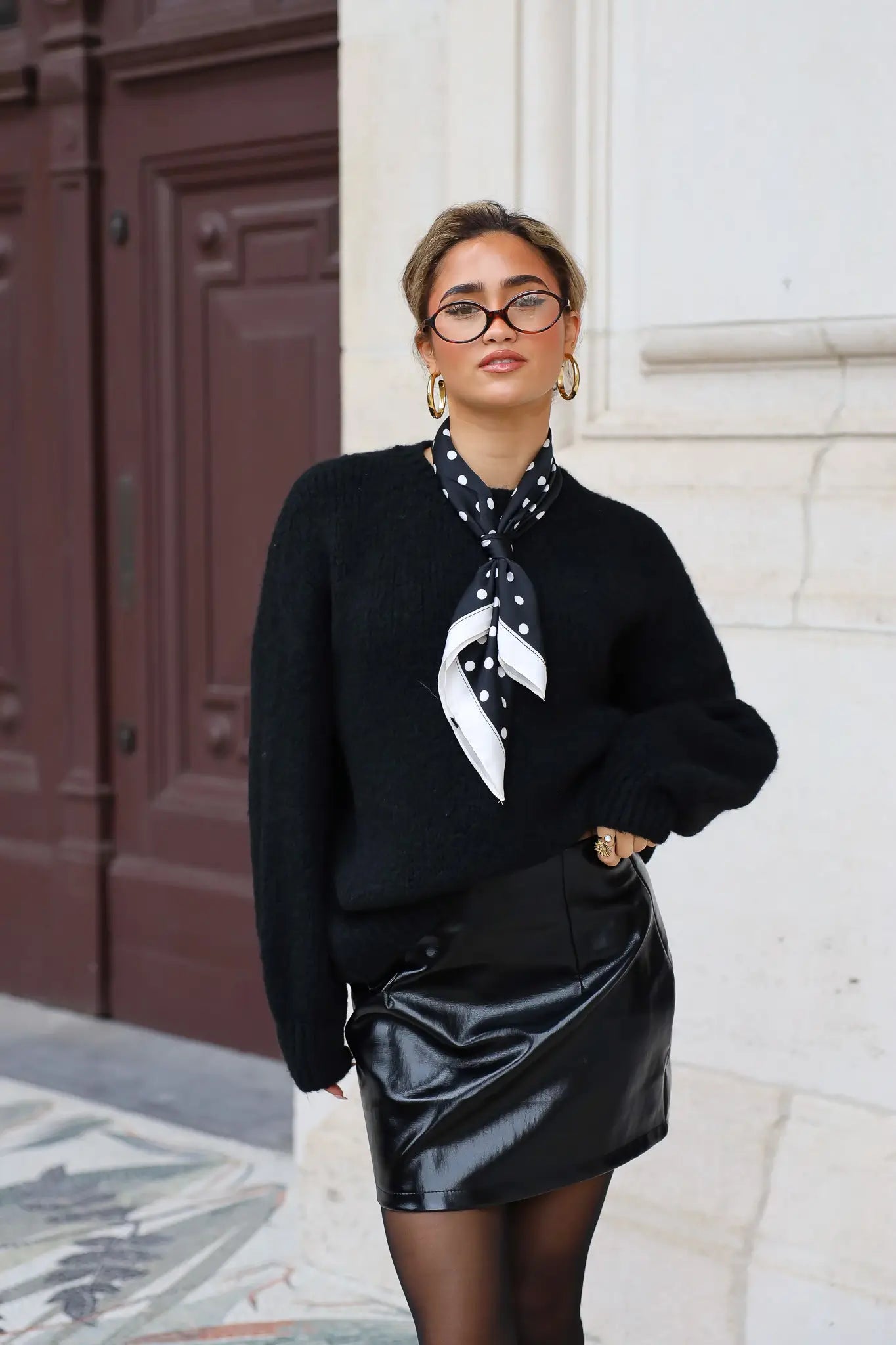 Sjaal Polka Dots Zwart