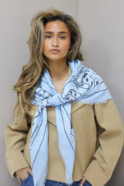 Sjaal Triangle Licht Blauw Groot