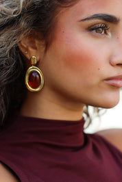 Oorbellen Amber Glow Goud/Bruin