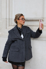 Blazer Wol Donker Grijs